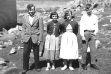 293: l-r Ray Carroll, Rita Whelan, Kathleen Lambe, Pat Ryan. (circa 1956) [courtesy of Lorna Richardson]  - Ray son of Michael Carroll &amp;amp; Josephine Barry; Rita daughter of Leo Whelan &amp;amp; Elizabeth  Bishop; Kathleen daughter of James Lambe &amp;amp; Catherine Rodgers; Pat son of Albert Ryan &amp;amp; Catherine Nolan